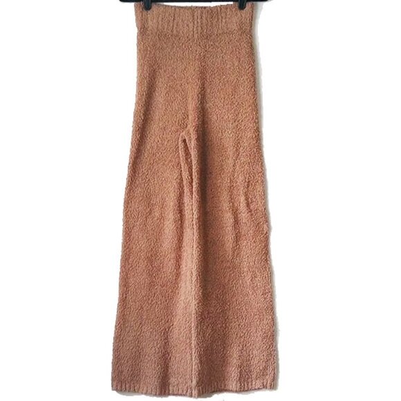 Skims Cozy Knit Wide Leg Sweater Pants S/M Camel Teddy Bear Boucle - Picture 3 of 11